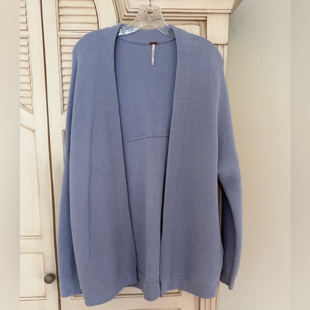 Cozy Blue Open-Front Cardigan